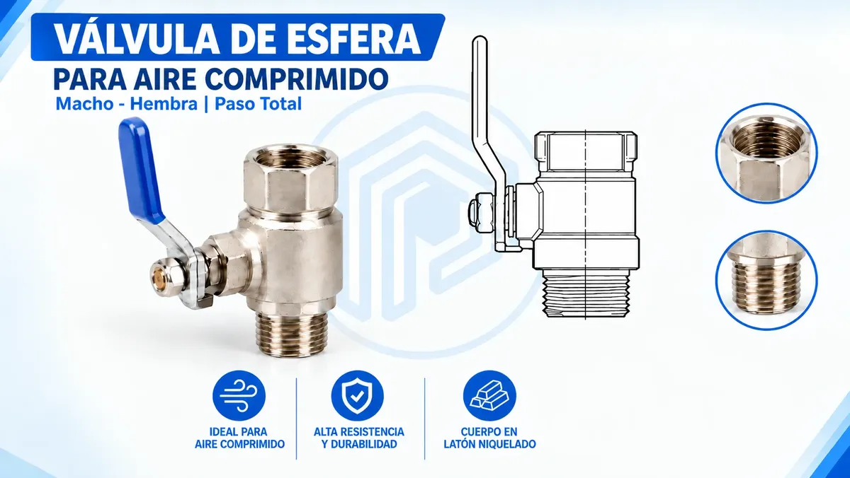 Válvula de bola de bloqueo doble hembra/macho de níquel de 3/4" NPT